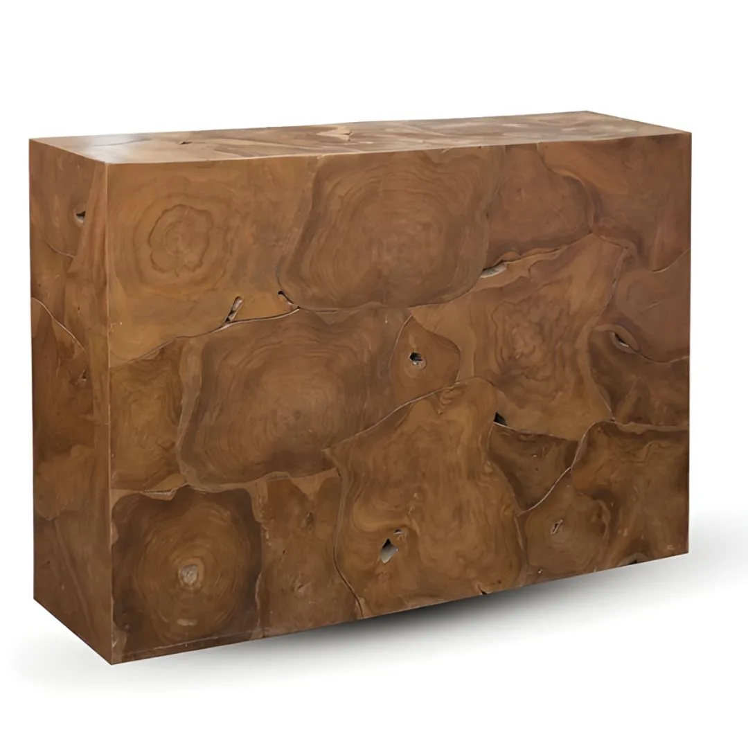 Teak Slice Console Table #1